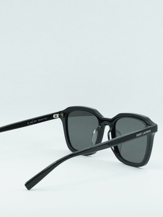 Saint Laurent SL457 001 Unisex Sunglasses Black Square Frame, Black Lenses main image 10
